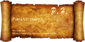 Panitz Harri névjegykártya
